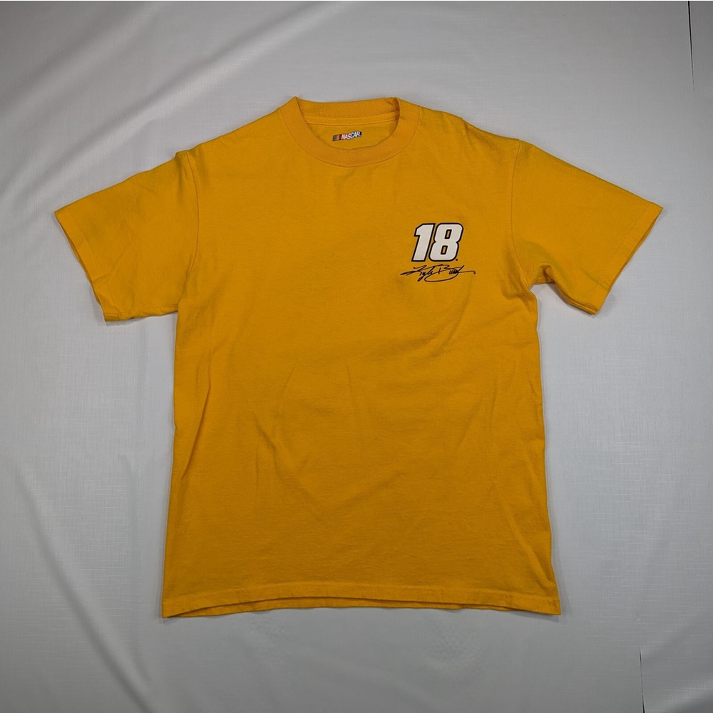 Nascar Kyle Bush Winners Circle Mens T-Shirt M Yellow M&M Racing Double Sided